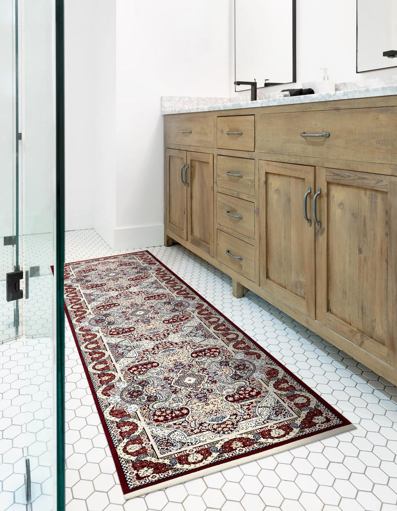 Persian Elegance Collection Area Rug -  Shiraz Runner Burgundy  lifestyle 132