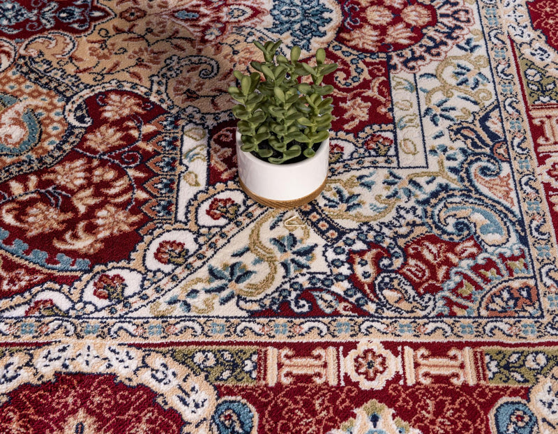 Persian Elegance Collection Area Rug -  Shiraz Rectangle Burgundy  lifestyle 21