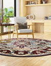 Persian Elegance Collection Area Rug -  Shiraz Round Burgundy  lifestyle 137