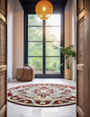 Persian Elegance Collection Area Rug -  Shiraz Round Burgundy  lifestyle 148