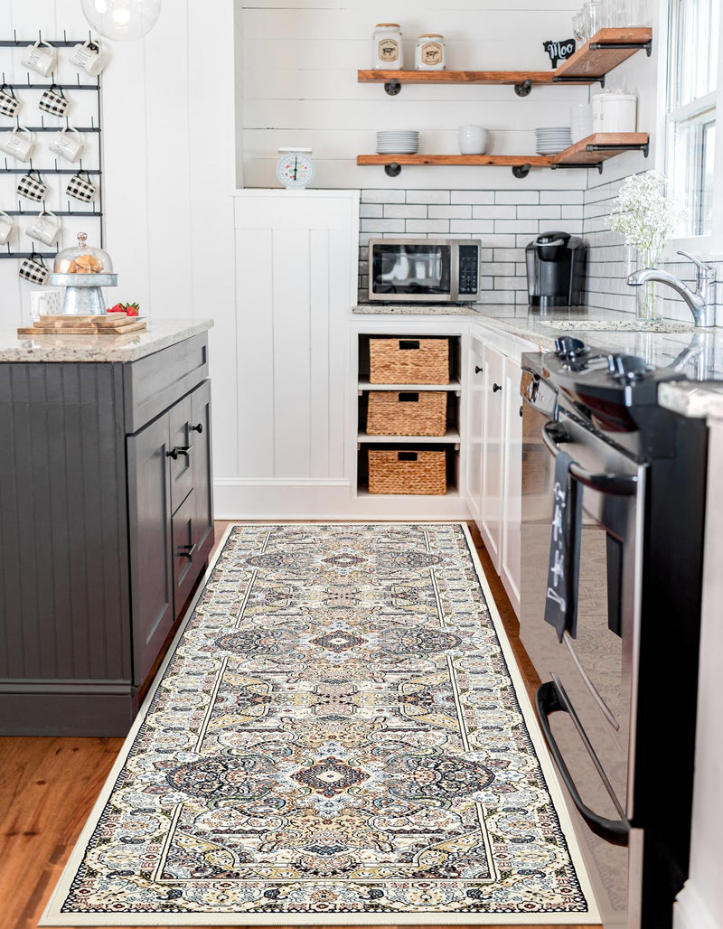 Persian Elegance Collection Area Rug -  Shiraz Runner Ivory  lifestyle 102