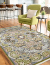 Persian Elegance Collection Area Rug -  Shiraz Rectangle Green  lifestyle 15