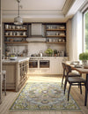 Persian Elegance Collection Area Rug -  Shiraz Rectangle Green  lifestyle 25