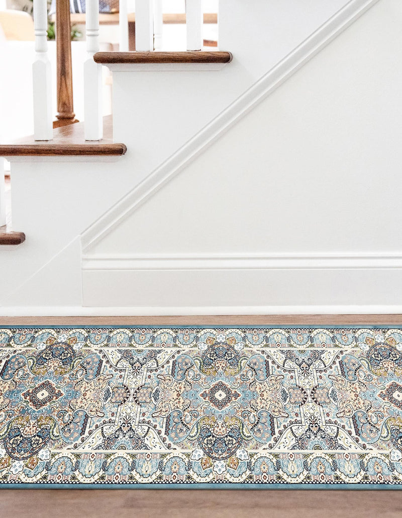 Persian Elegance Collection Area Rug -  Shiraz Runner Blue  lifestyle 126