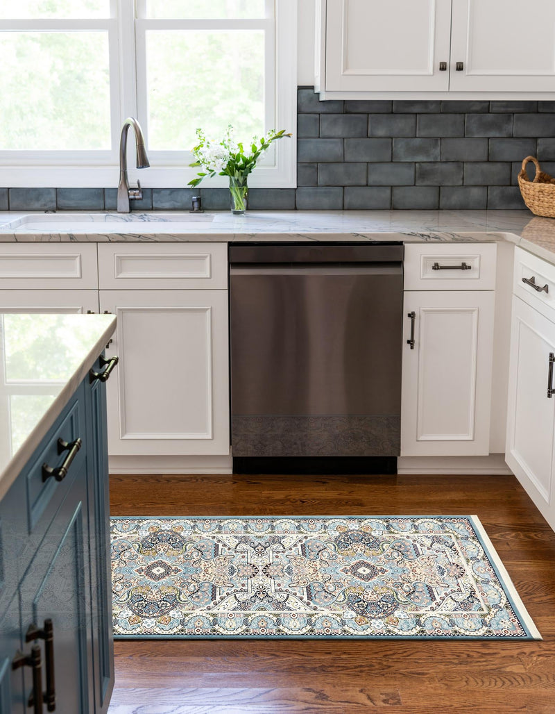 Persian Elegance Collection Area Rug -  Shiraz Runner Blue  lifestyle 187