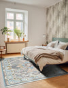 Persian Elegance Collection Area Rug -  Shiraz Rectangle Blue  lifestyle 20