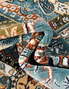Persian Elegance Collection Area Rug -  Shiraz Rectangle Blue  lifestyle 67