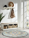 Persian Elegance Collection Area Rug -  Shiraz Round Blue  lifestyle 115