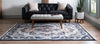 Persian Elegance Collection Area Rug -  Shiraz Rectangle Navy Blue  lifestyle 13