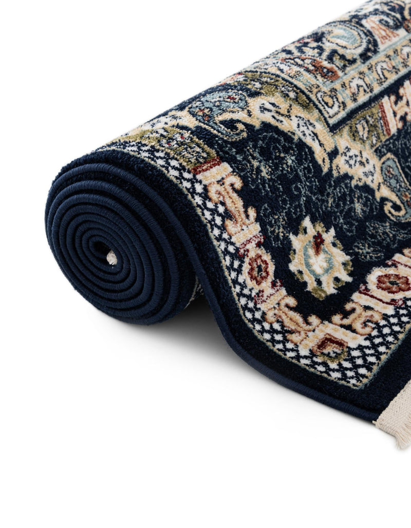 Persian Elegance Collection Area Rug -  Shiraz Rectangle Navy Blue  lifestyle 39