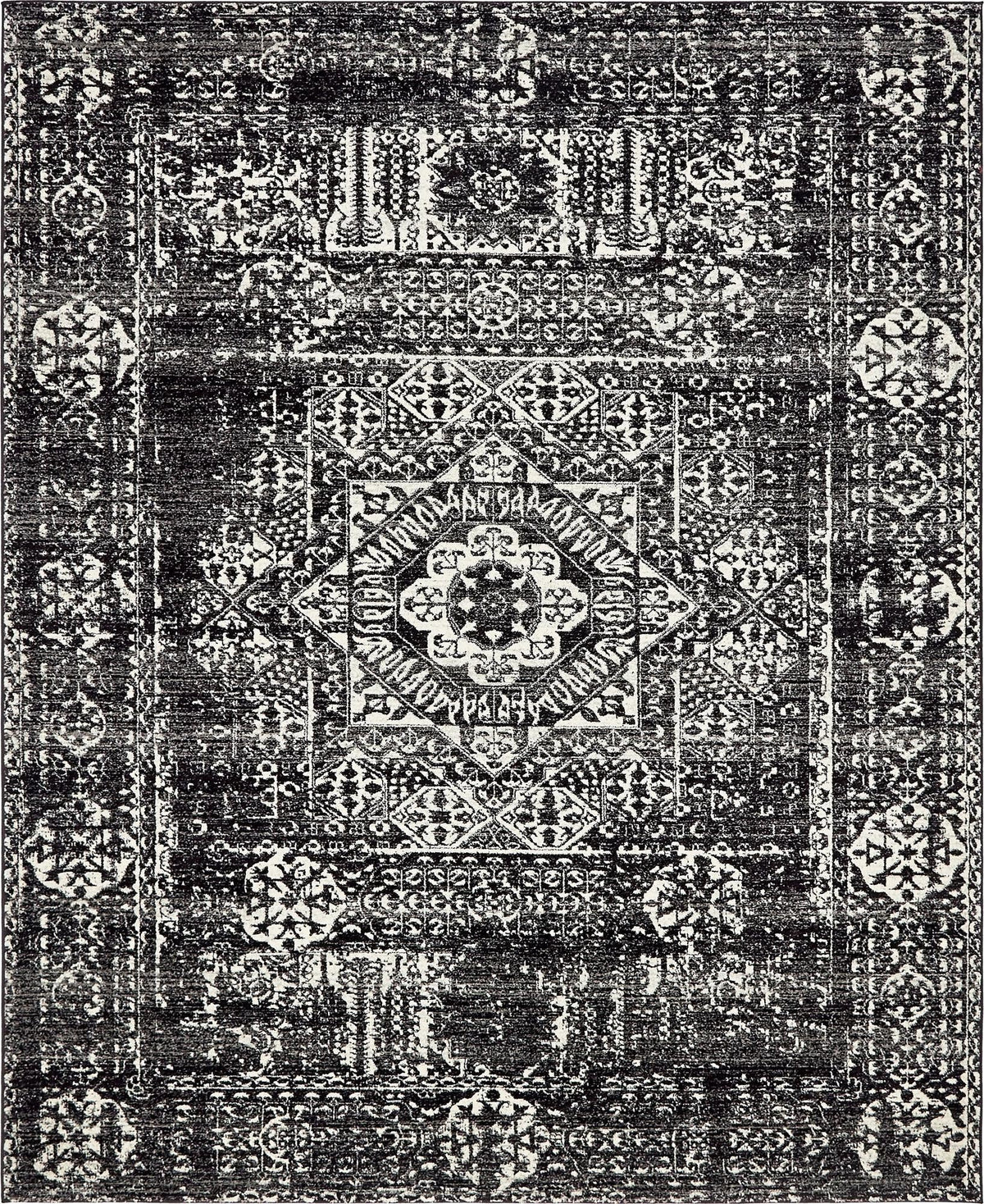 Antique Tapestry Collection Area Rug -  Chantilly Rectangle Black  lifestyle 6