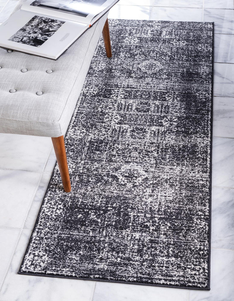Antique Tapestry Collection Area Rug -  Chantilly Runner Black  lifestyle 35
