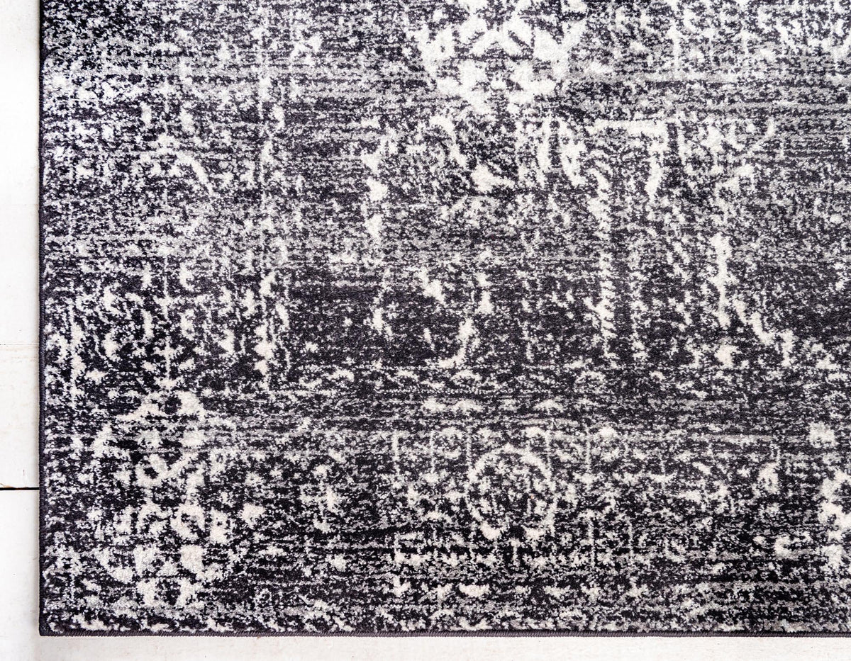 Antique Tapestry Collection Area Rug -  Chantilly Square Black  lifestyle 110