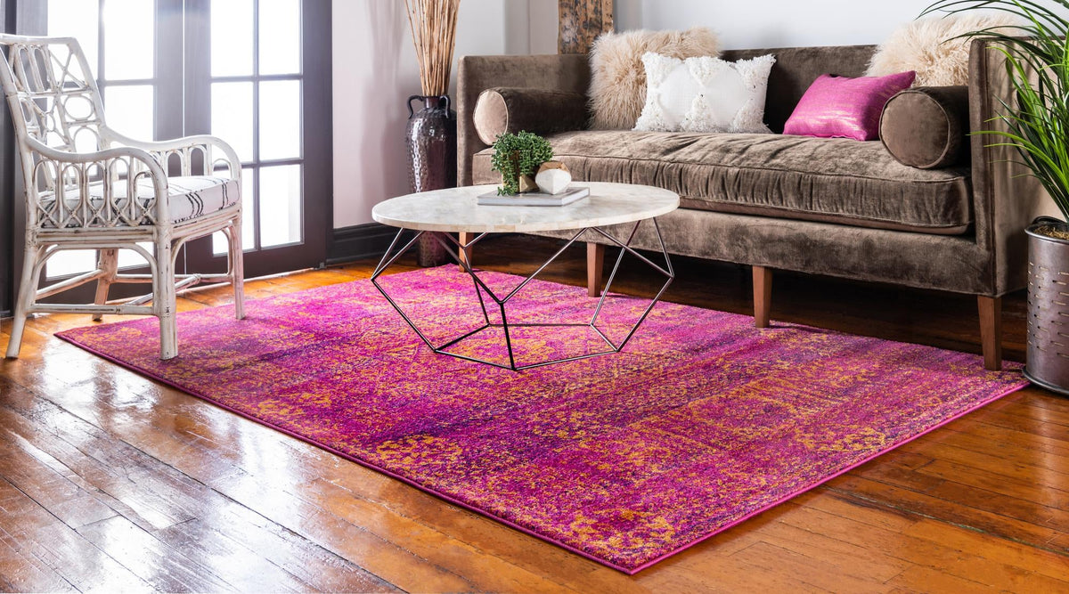 Antique Tapestry Collection Area Rug -  Chantilly Rectangle Fuchsia  lifestyle 13