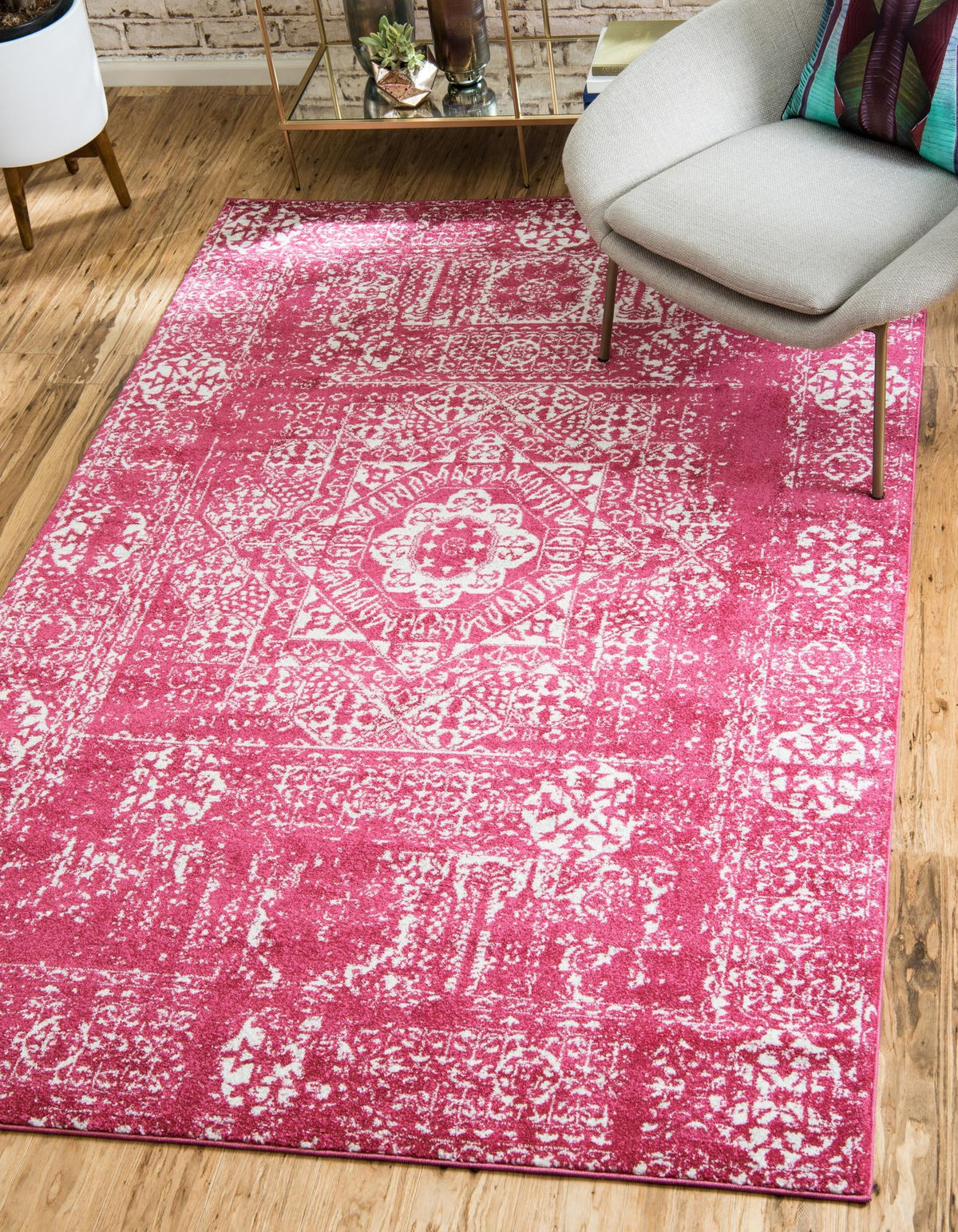 Antique Tapestry Collection Area Rug -  Chantilly Rectangle Pink  lifestyle 8