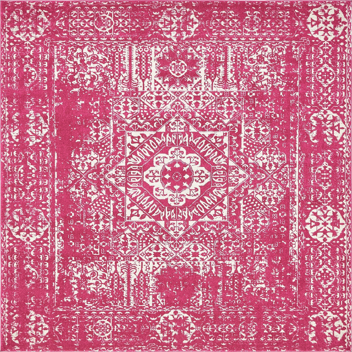 Antique Tapestry Collection Area Rug -  Chantilly Square Pink  lifestyle 66
