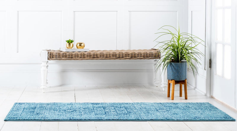 Antique Tapestry Collection Area Rug -  Chantilly Runner Turquoise  lifestyle 82