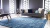 Antique Tapestry Collection Area Rug -  Chantilly Square Navy Blue  lifestyle 74