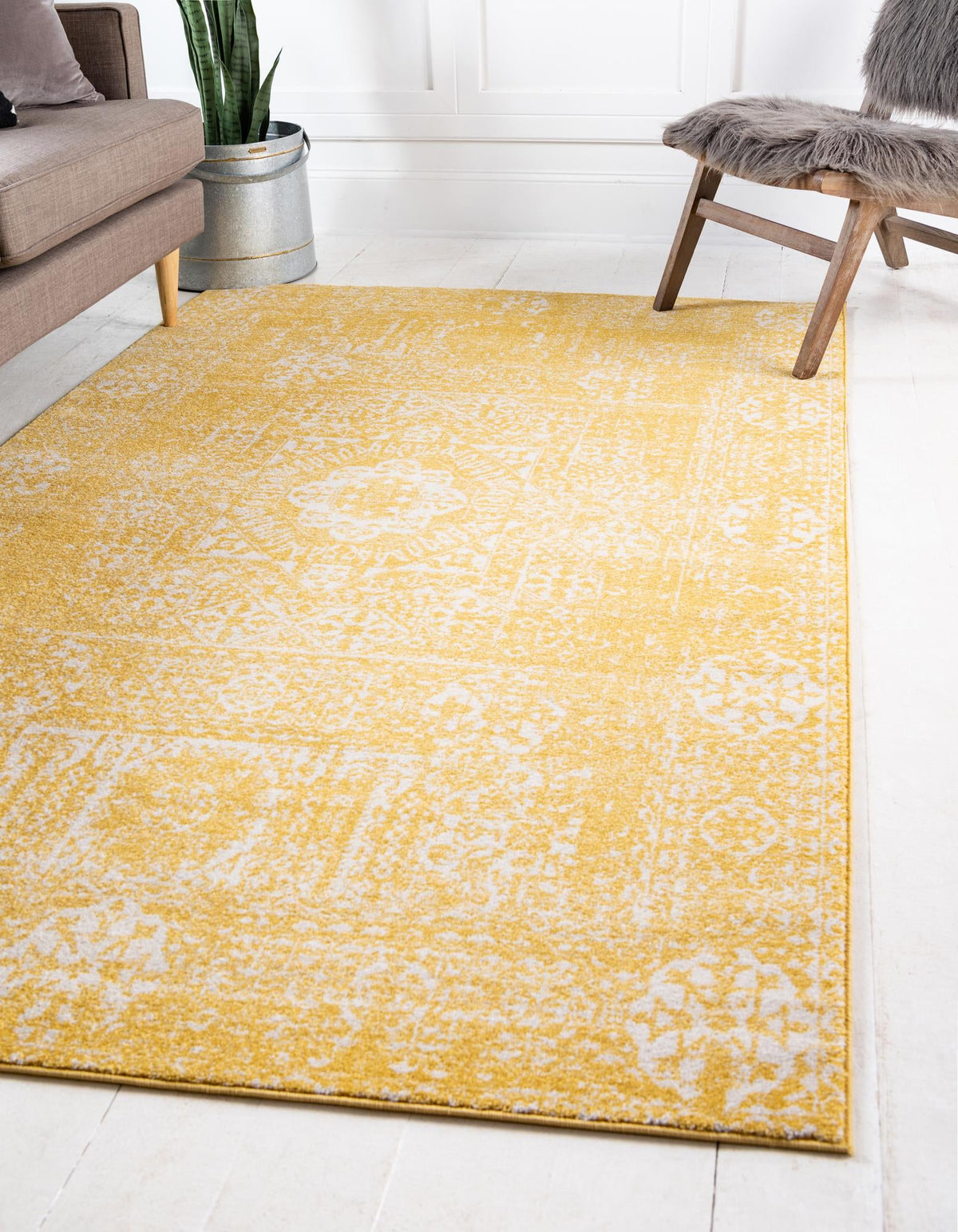 Antique Tapestry Collection Area Rug -  Chantilly Rectangle Yellow  lifestyle 9