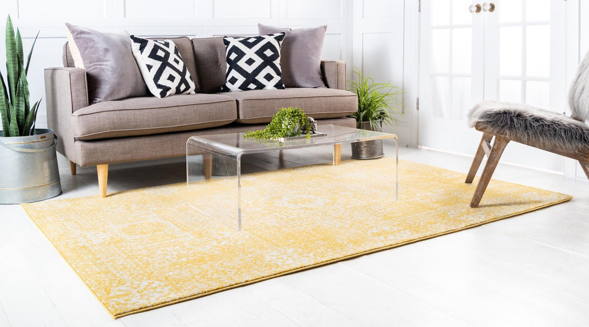 Antique Tapestry Collection Area Rug -  Chantilly Rectangle Yellow  lifestyle 15