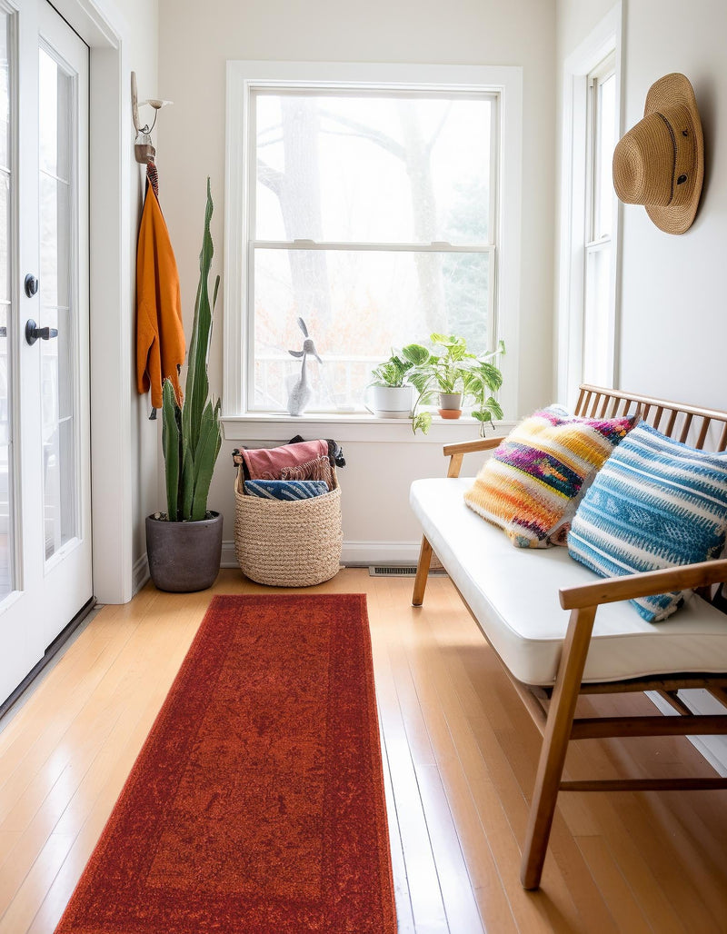 Horizon Collection Area Rug -  Apex (Rust Red) Runner Rust Red  lifestyle 34