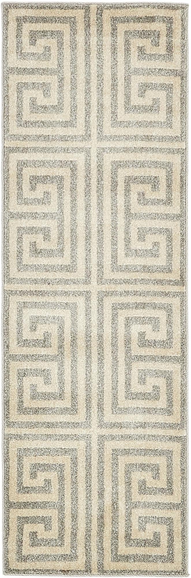 Aegean Labyrinth Collection Area Rug -  Mykonos Runner Gray  lifestyle 45