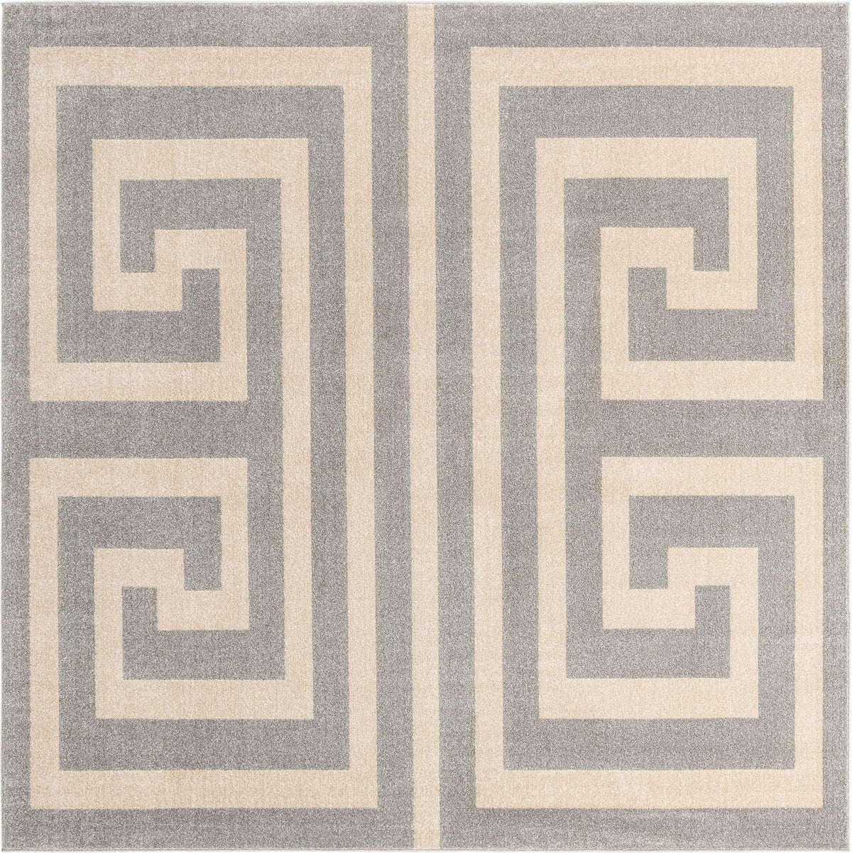 Aegean Labyrinth Collection Area Rug -  Mykonos Square Gray  lifestyle 44