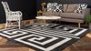 Aegean Labyrinth Collection Area Rug -  Mykonos Square Black  lifestyle 66
