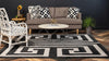 Aegean Labyrinth Collection Area Rug -  Mykonos Square Black  lifestyle 73