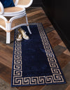 Aegean Labyrinth Collection Area Rug -  Santorini Runner Navy Blue  lifestyle 43