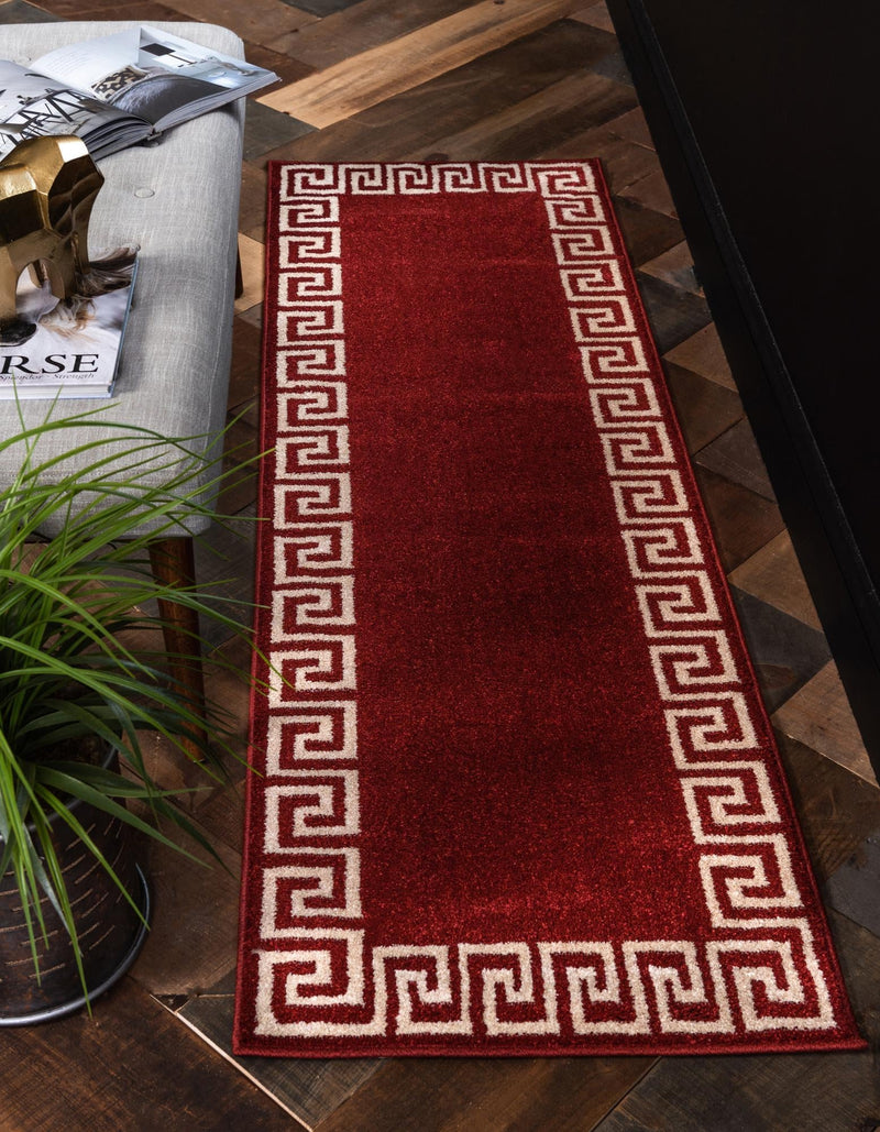 Aegean Labyrinth Collection Area Rug -  Santorini Runner Terracotta  lifestyle 100