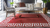 Aegean Labyrinth Collection Area Rug -  Santorini Square Terracotta  lifestyle 144