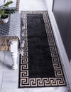 Aegean Labyrinth Collection Area Rug -  Santorini Runner Charcoal  lifestyle 46