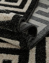 Aegean Labyrinth Collection Area Rug -  Santorini Runner Charcoal  lifestyle 96