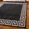 Aegean Labyrinth Collection Area Rug -  Santorini Square Charcoal  lifestyle 106