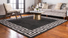 Aegean Labyrinth Collection Area Rug -  Santorini Square Charcoal  lifestyle 126