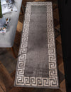 Aegean Labyrinth Collection Area Rug -  Santorini Runner Gray  lifestyle 101