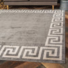 Aegean Labyrinth Collection Area Rug -  Santorini Square Gray  lifestyle 107