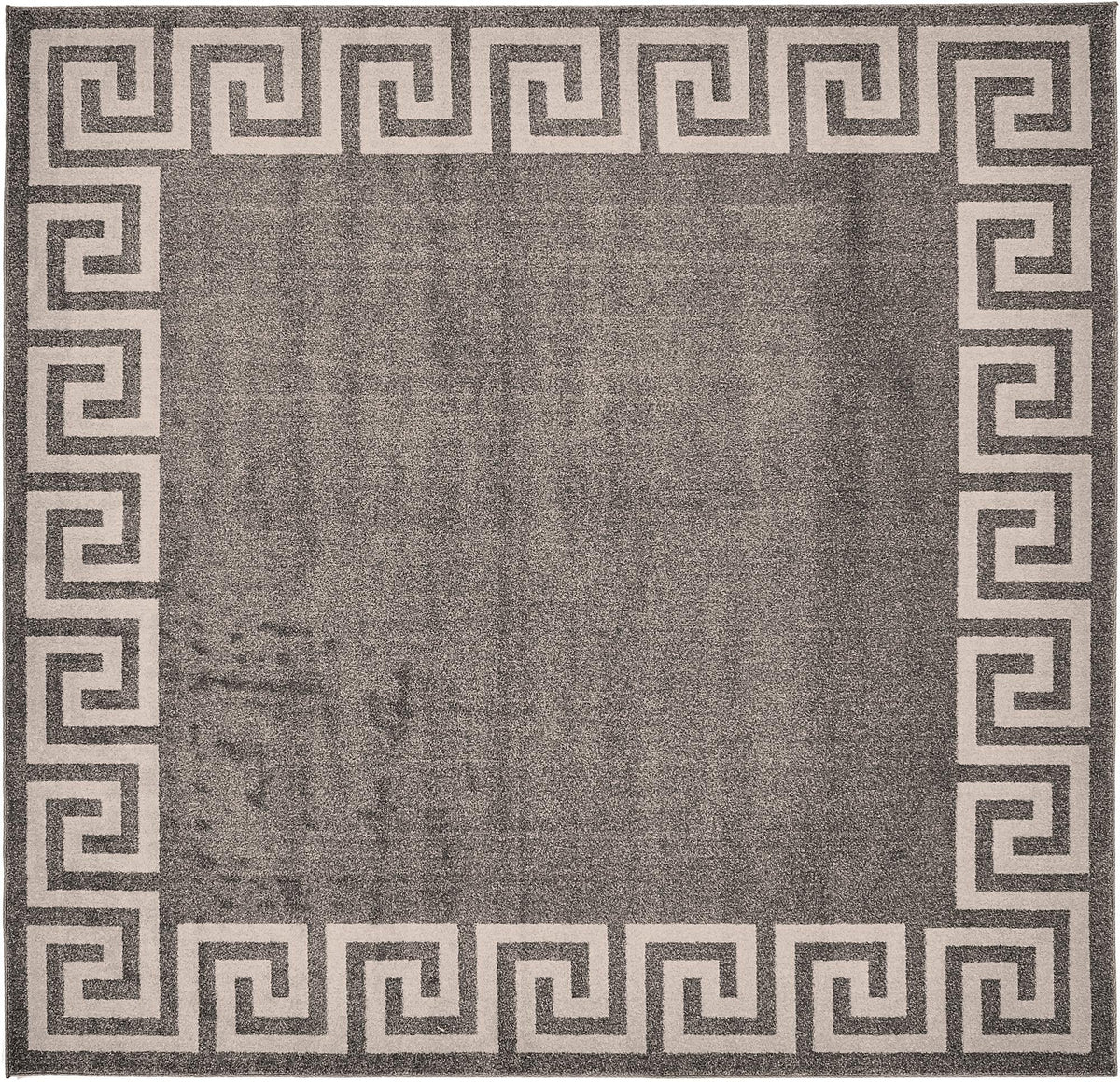 Aegean Labyrinth Collection Area Rug -  Santorini Square Gray  lifestyle 105