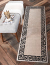 Aegean Labyrinth Collection Area Rug -  Santorini Runner Beige and Gray  lifestyle 102