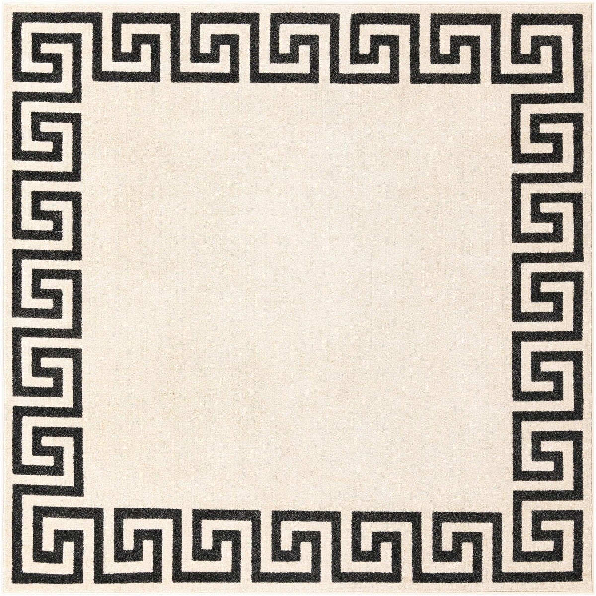 Aegean Labyrinth Collection Area Rug -  Santorini Square Beige and Gray  lifestyle 100