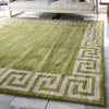 Aegean Labyrinth Collection Area Rug -  Santorini Square Light Green  lifestyle 45