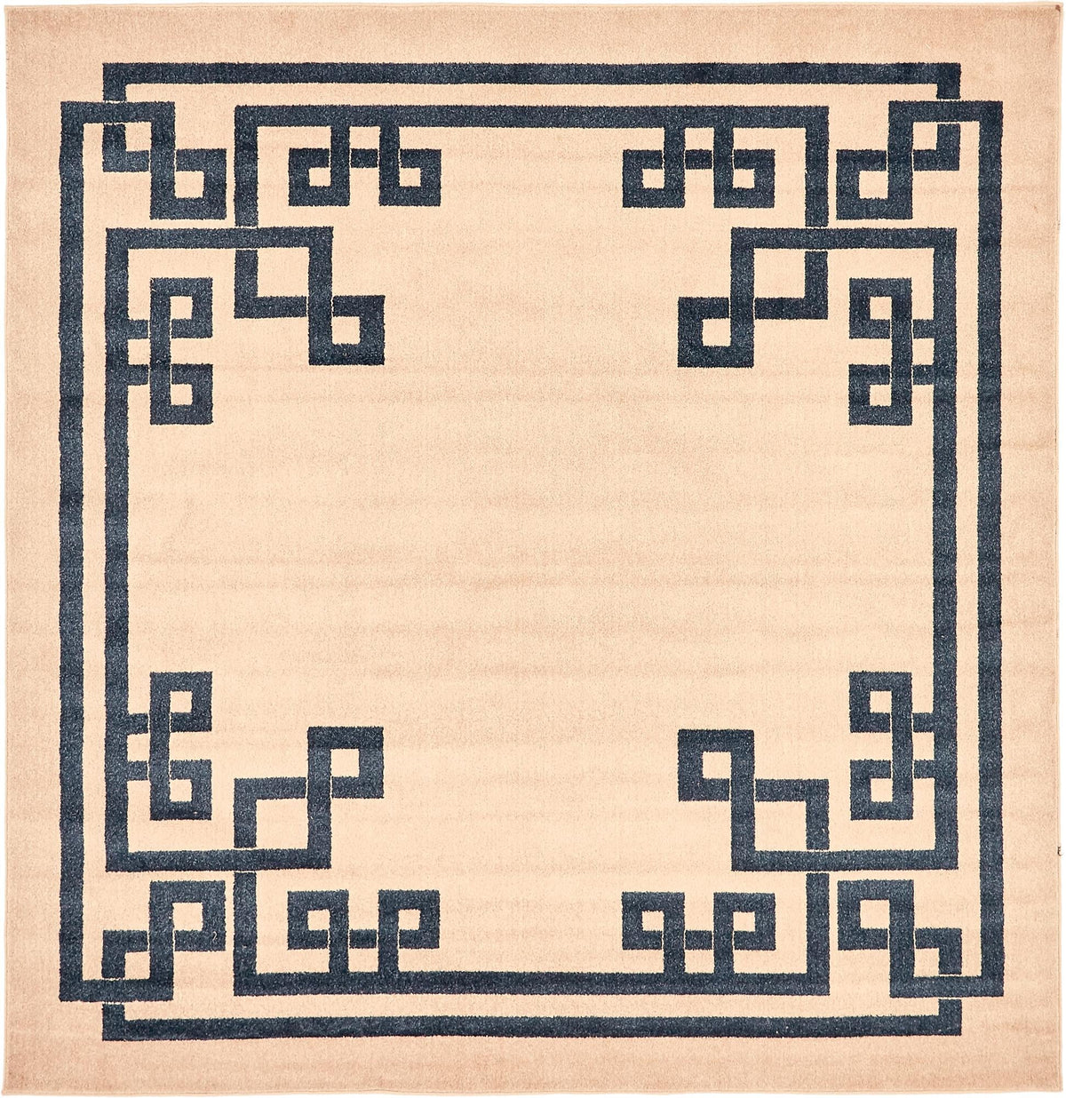 Aegean Labyrinth Collection Area Rug -  Rhodes Square Beige and Blue  lifestyle 95