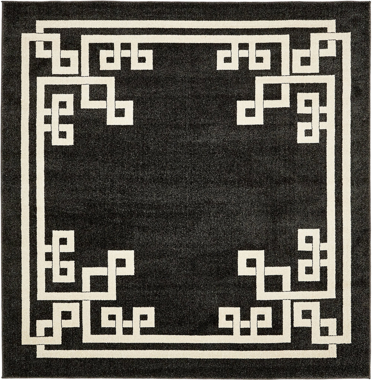 Aegean Labyrinth Collection Area Rug -  Rhodes Square Black  lifestyle 42
