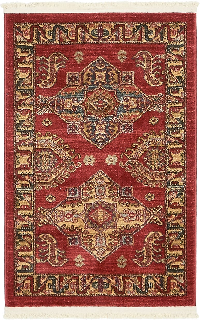 Persian Elegance Collection Area Rug -  Mashhad Rectangle Red  lifestyle 2