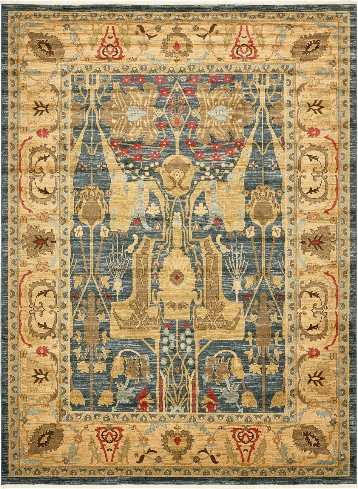 Persian Elegance Collection Area Rug -  Khorramabad Rectangle Navy Blue  lifestyle 3