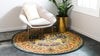 Persian Elegance Collection Area Rug -  Khorramabad Round Navy Blue  lifestyle 10
