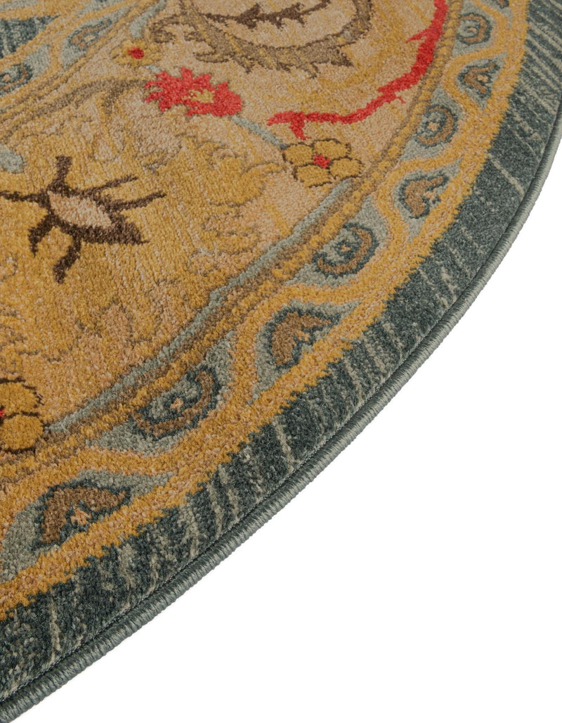 Persian Elegance Collection Area Rug -  Khorramabad Round Navy Blue  lifestyle 30