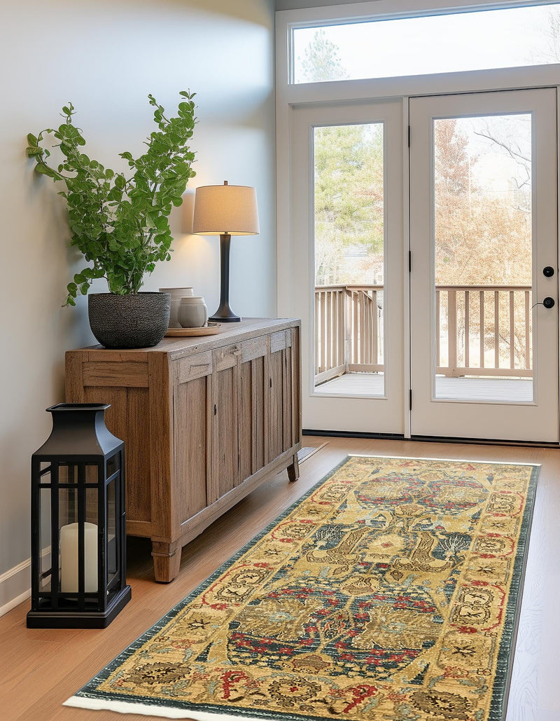 Persian Elegance Collection Area Rug -  Khorramabad Runner Navy Blue  lifestyle 19
