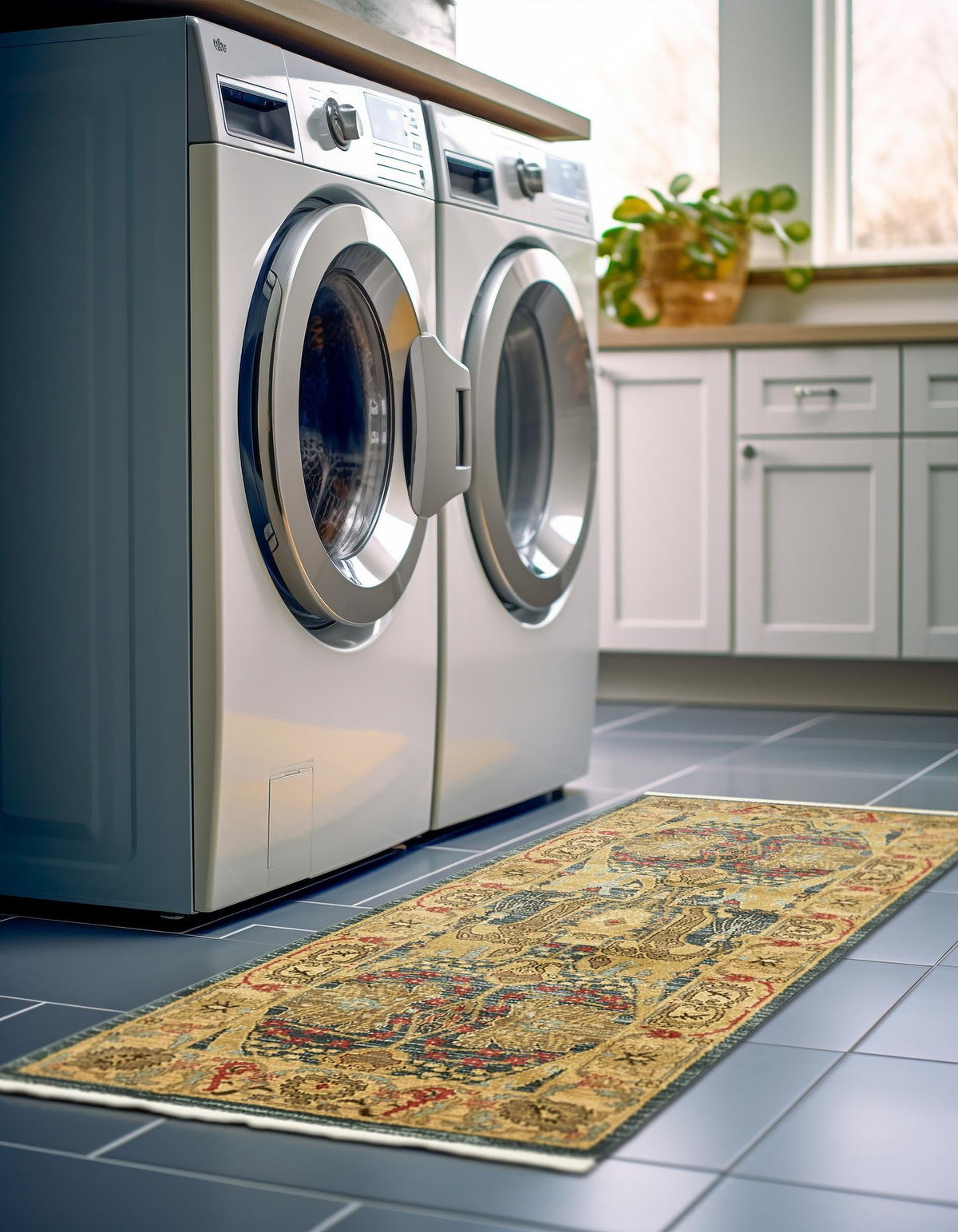 Persian Elegance Collection Area Rug -  Khorramabad Runner Navy Blue  lifestyle 23